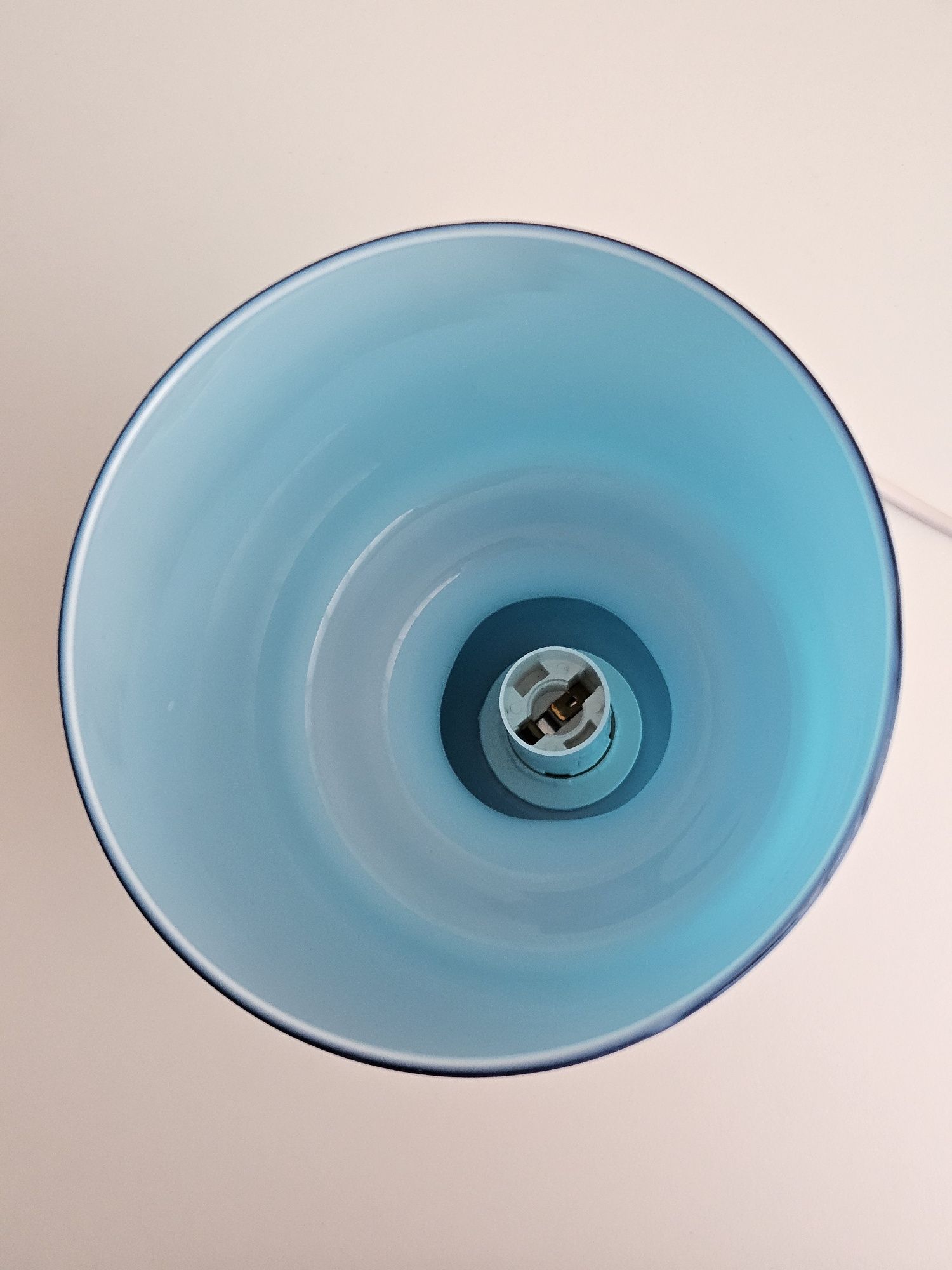 Vintage Ikea Lykta niebieska szklana lampka nocna / stołowa