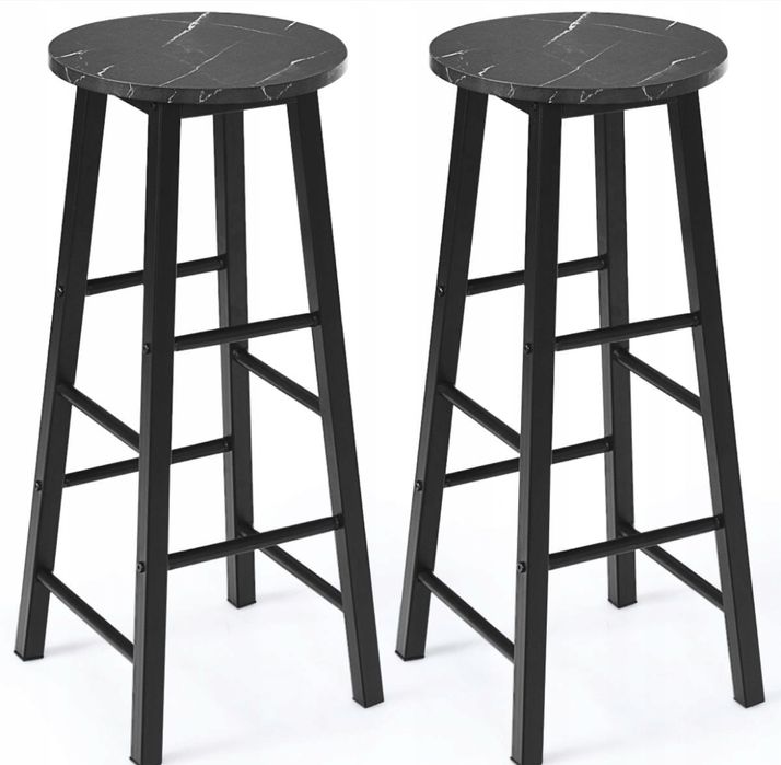 Zestaw Hoker z siedziskiem imitującym marmur Stołek 2szt.