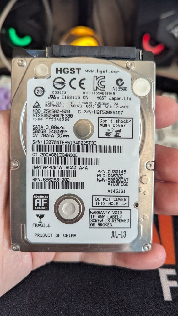 HDD жорсткий диск 1ТБ, Оперативна пам'ять для ноутбука DDR3 4+8 ГБ