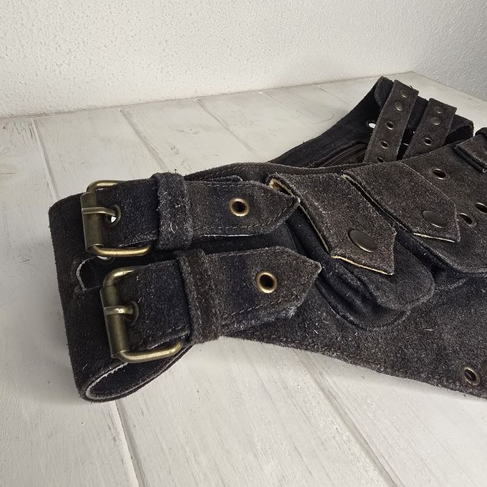 Поясная сумка шоколадного цвета  из замши — индийский хендмейд (Гоа)