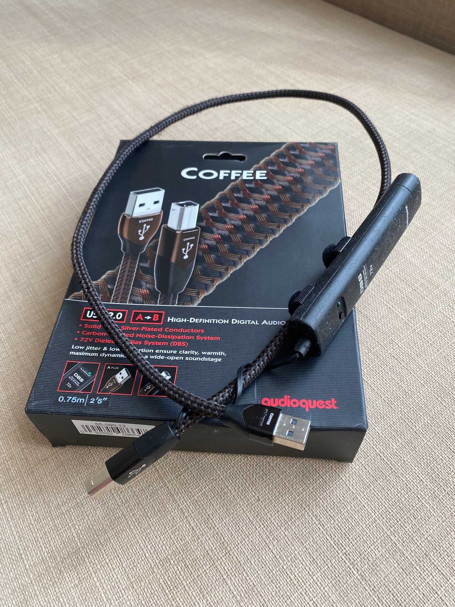 AudioQuest USB A-B Coffee, 75 cm, 72v DBS