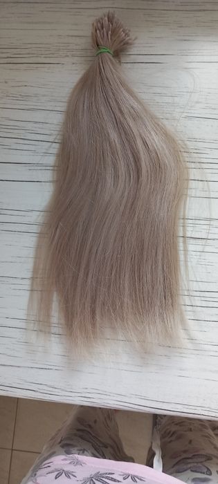 Włosy rosyjskie 42 cm 100gr blond do przedłużenia