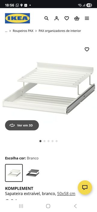 Vendo sapateira Komplement Pax Ikea