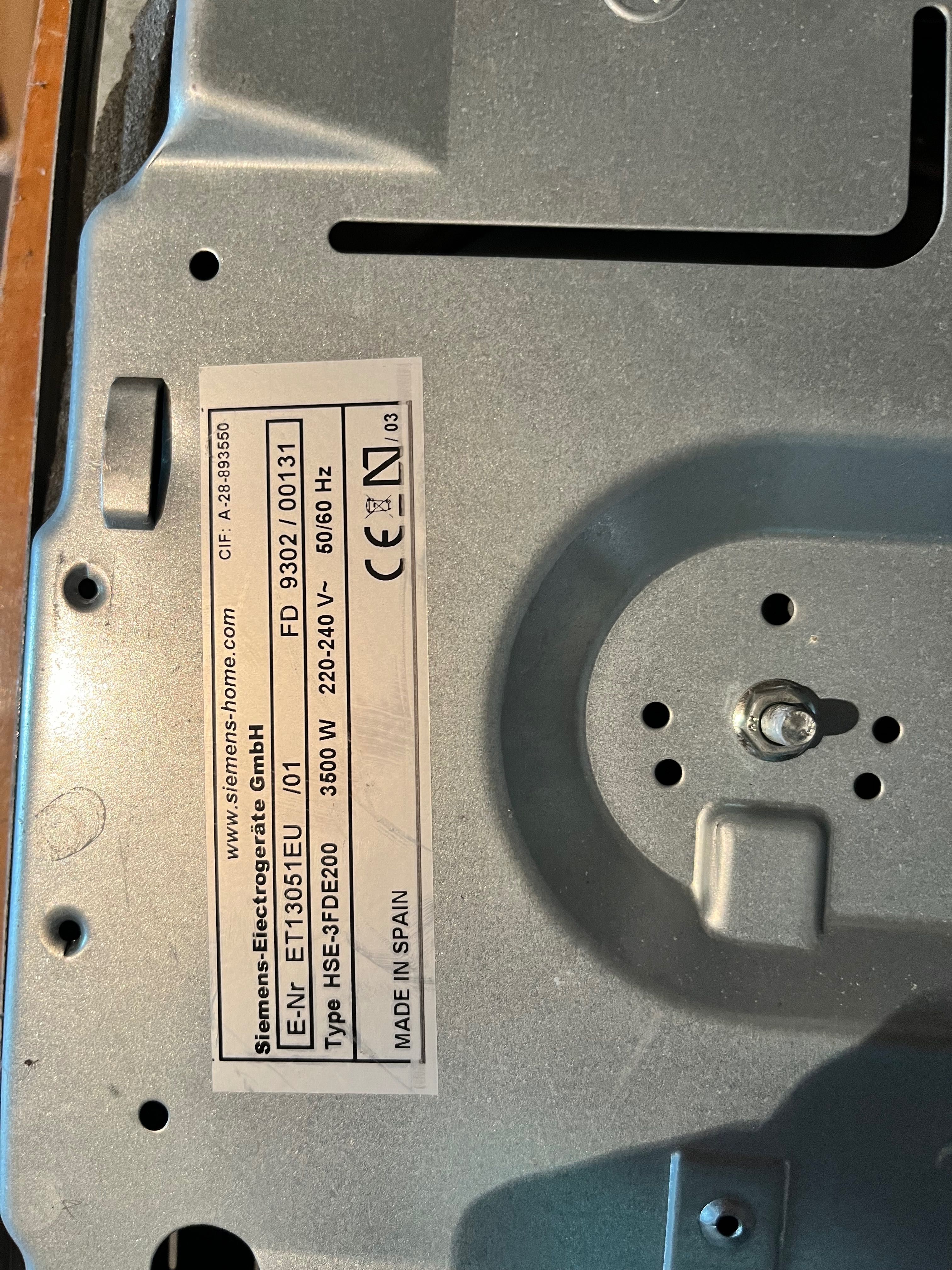 Kuchenka (płyta) elektryczna 230 SIEMENS 2 palnik