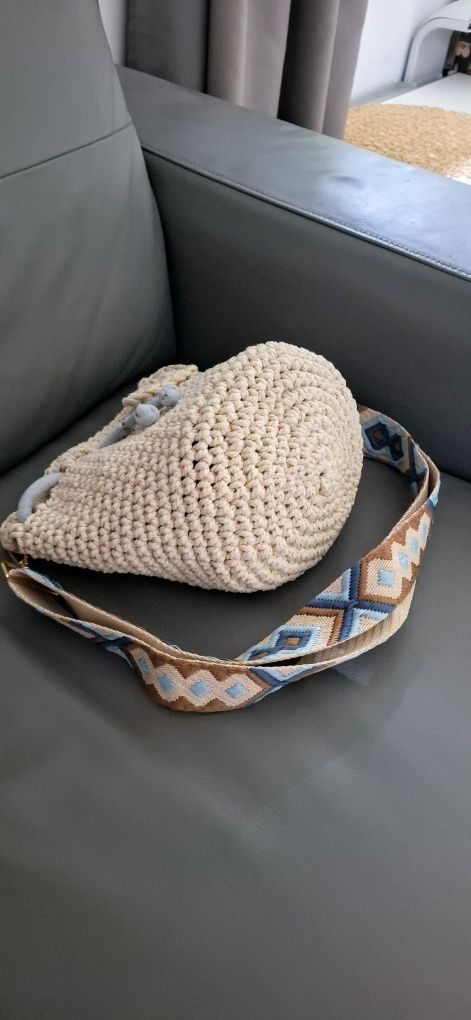 Torebka worek makrama boho handmade