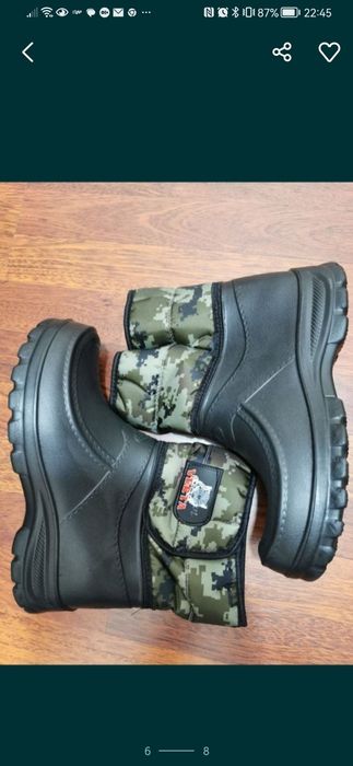 Kalosze Ocieplane Męskie Na Rzep Zimowe Wysokie Śniegowce