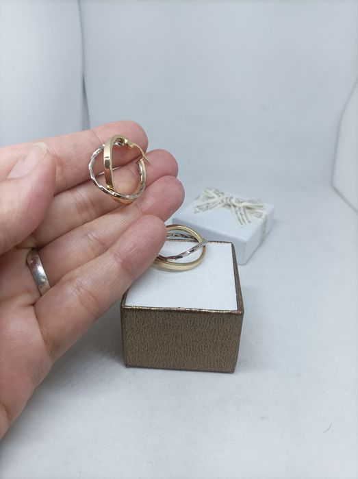 Złote kolczyki kółka 585 średnica 1,80 cm