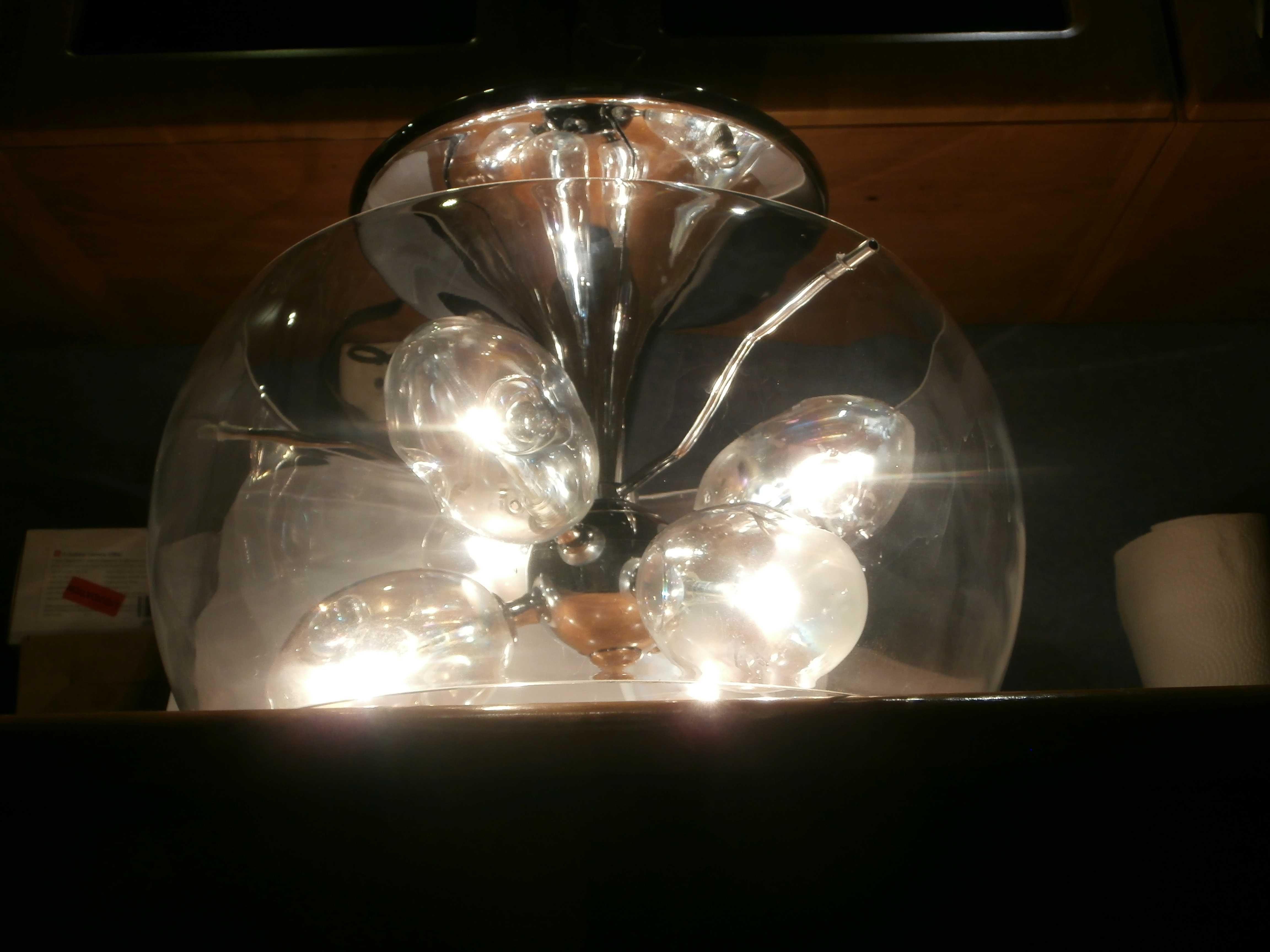 Lampa sufitowa chrom , szkło 6 x 20W