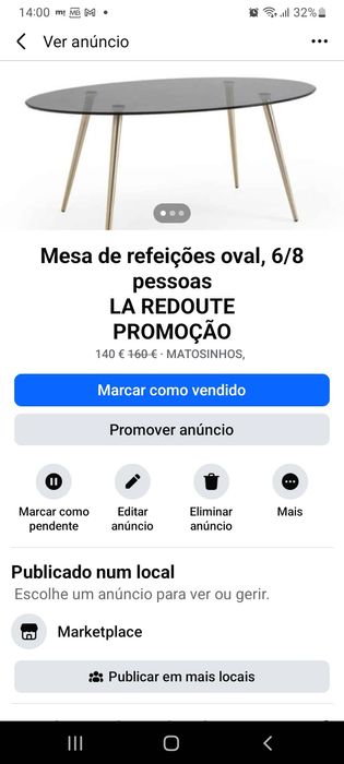 Mesa de refeição oval 6/8 pessoas LA REDOUTE