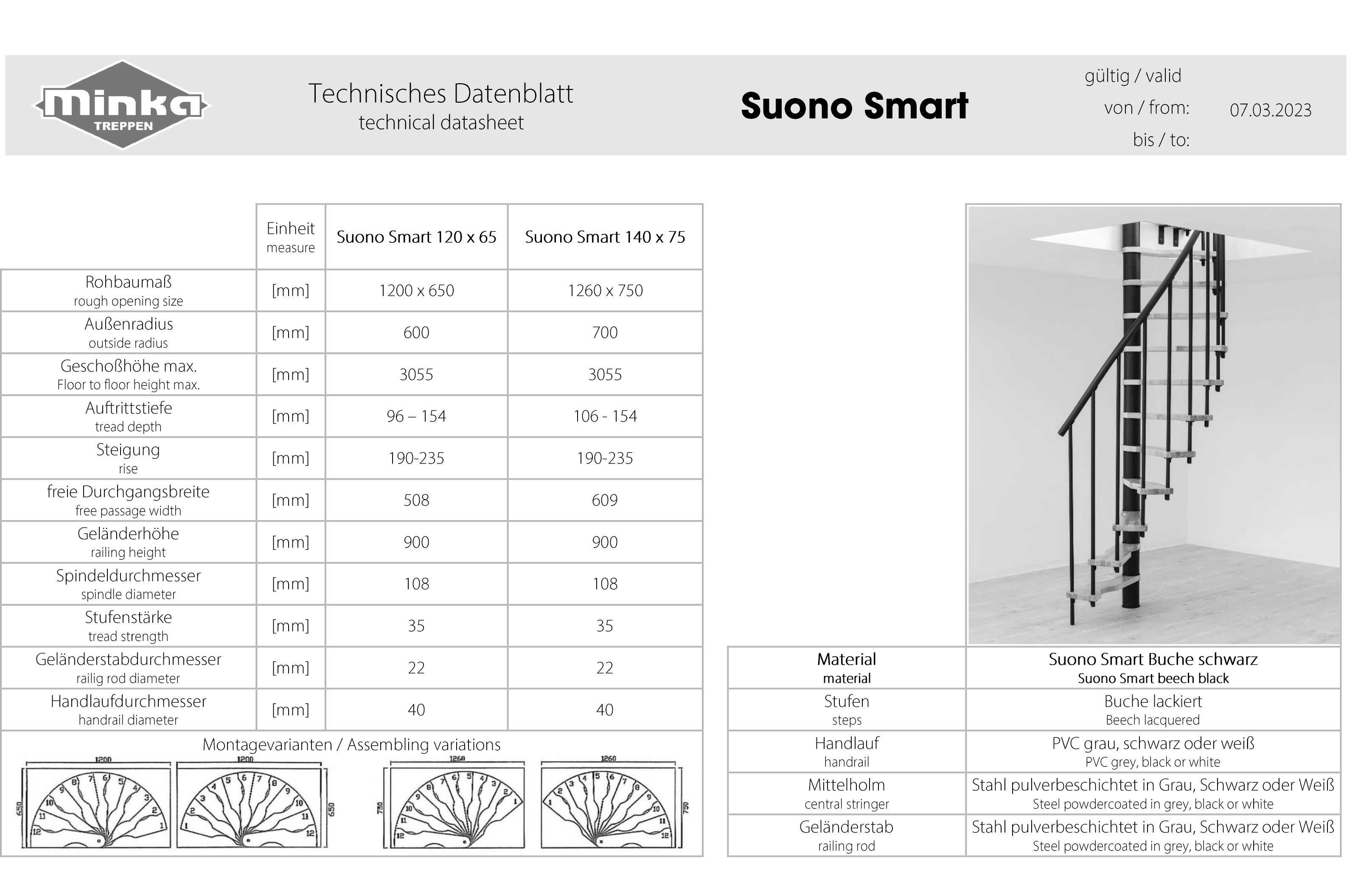 PROMO!Schody spiralne kacze Suono Smart 140 x 75 cm/ BUK