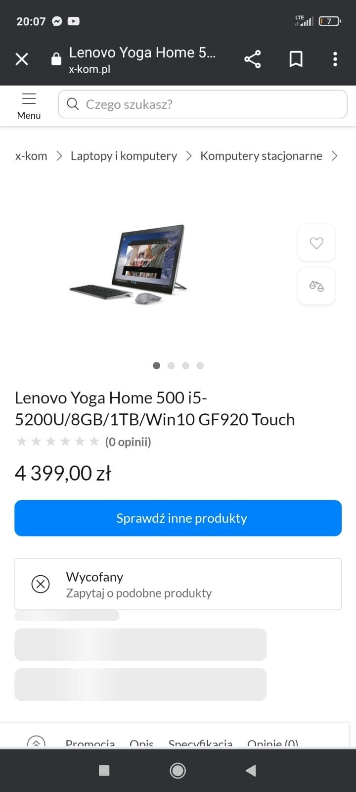 Komputer Lenovo Yoga home 500 i5