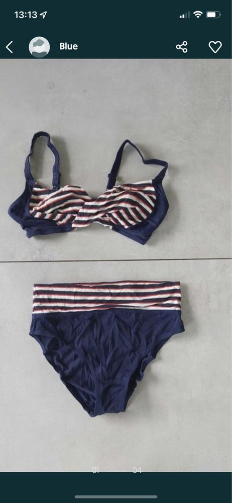 Strój kąpielowy dwu częściowy roz. M/ L bikini + pareo multikolor