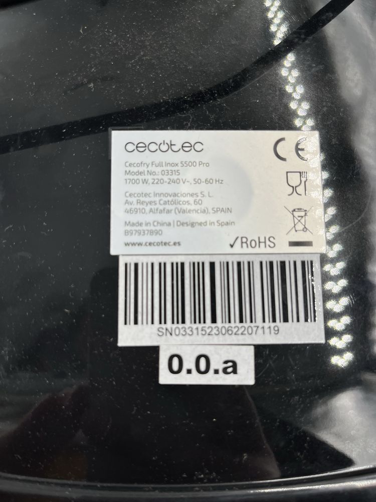 Cecotec frytkownica beztłuszczowa full inox 5500 Pro