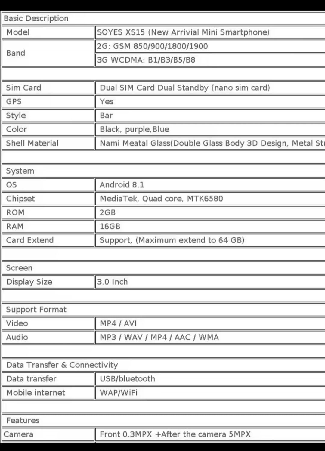 Mini Smartfon SOYES XS 15 jak Mini iphone 15