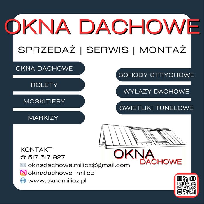 Okna dachowe Velux,  Fakro Milicz – sprzedaż, montaż i serwis