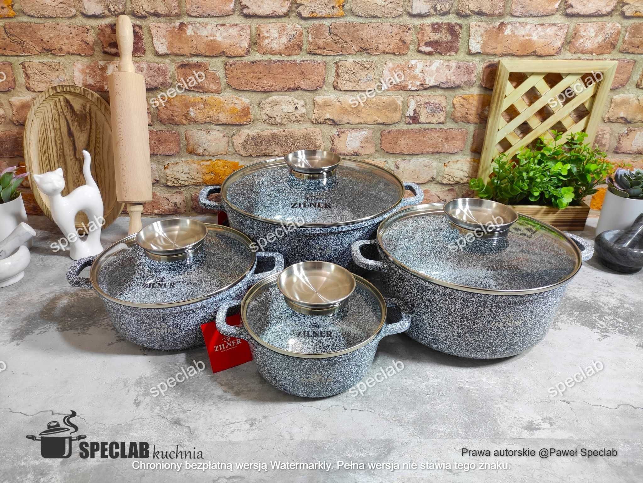 Zestaw garnków ZILNER ZL-7078. Gaz, indukcja, halogen, piekarnik