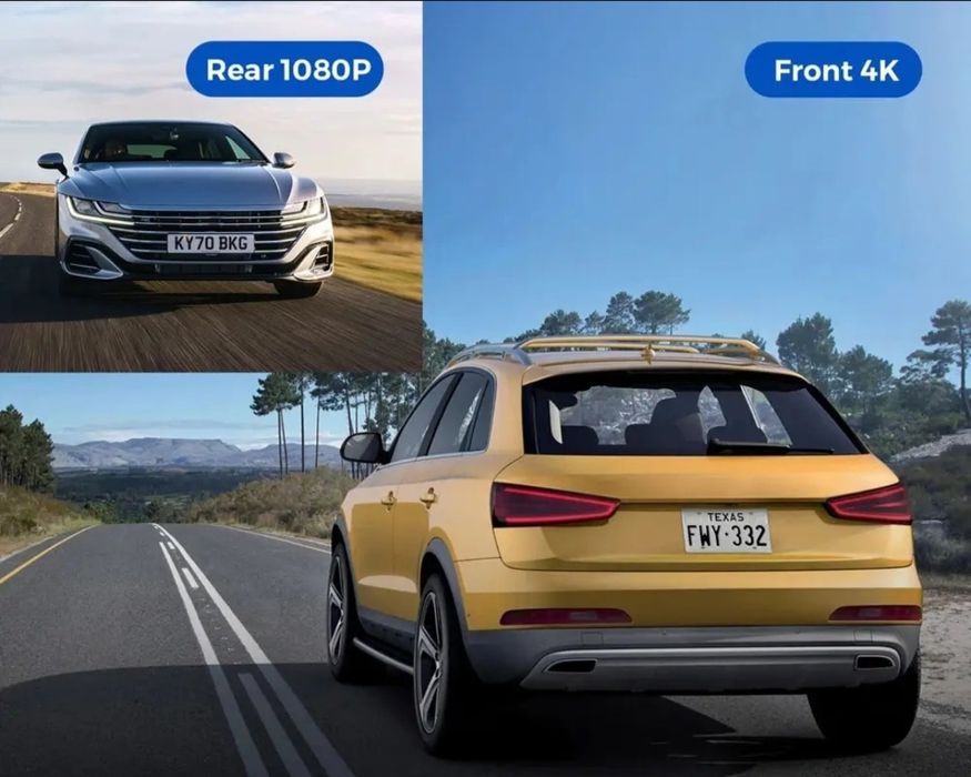 Wideorejestrator kamera samochodowa 4K/FHD z Wifi z kamerą tylną