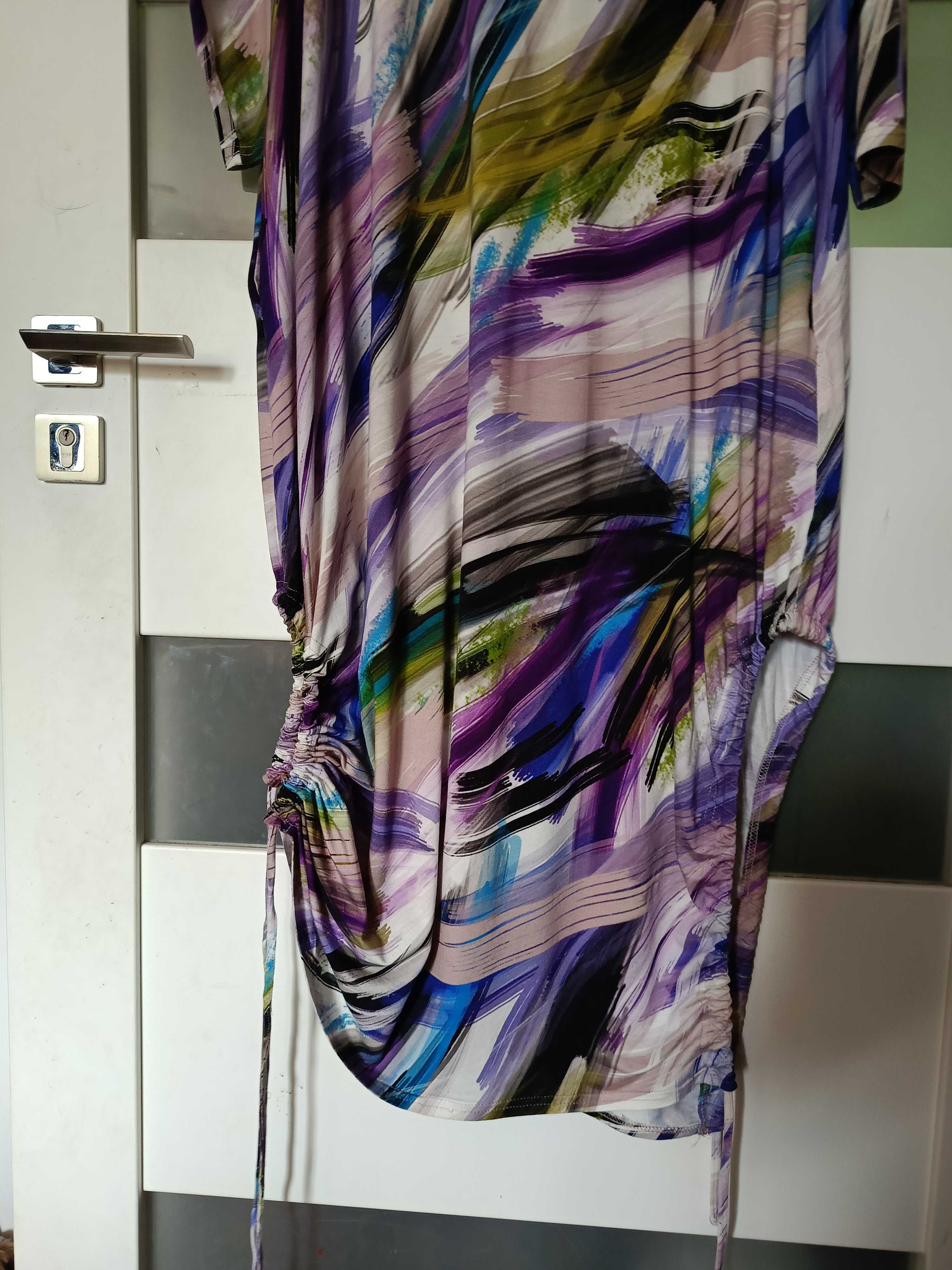 Sukienka oversize L XL z wiskozy Made in Poland
