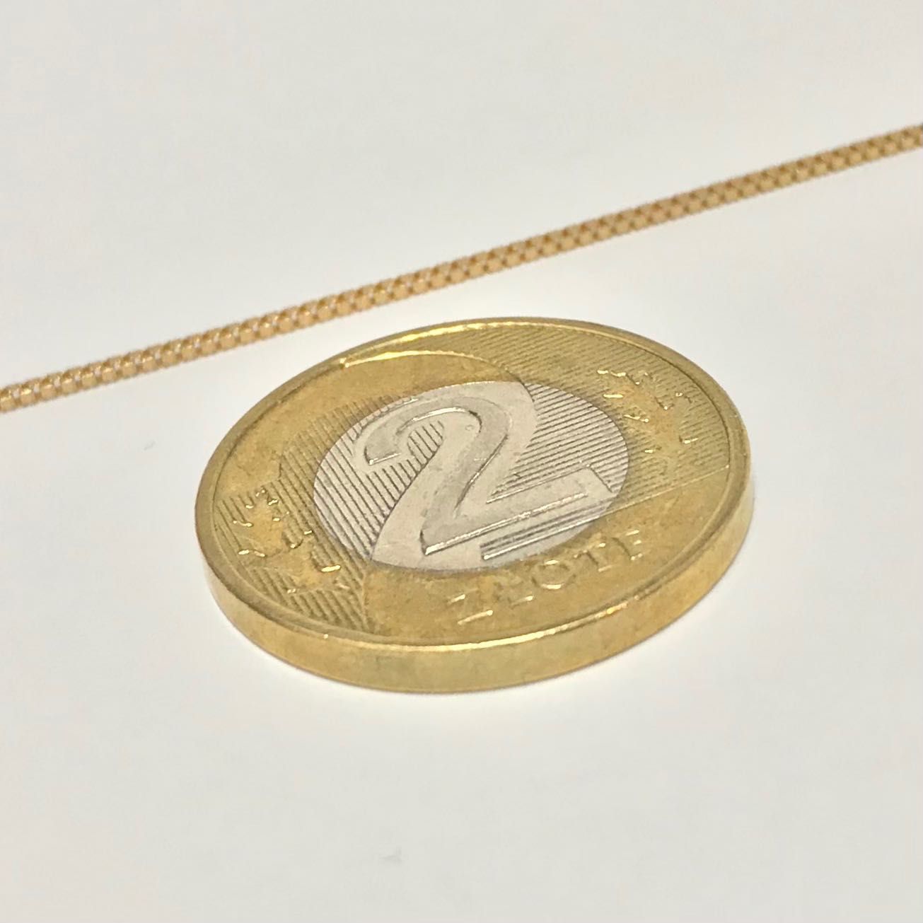 Złoty ŁAŃCUSZEK damski 585 14K subtelna KOSTKA 47cm