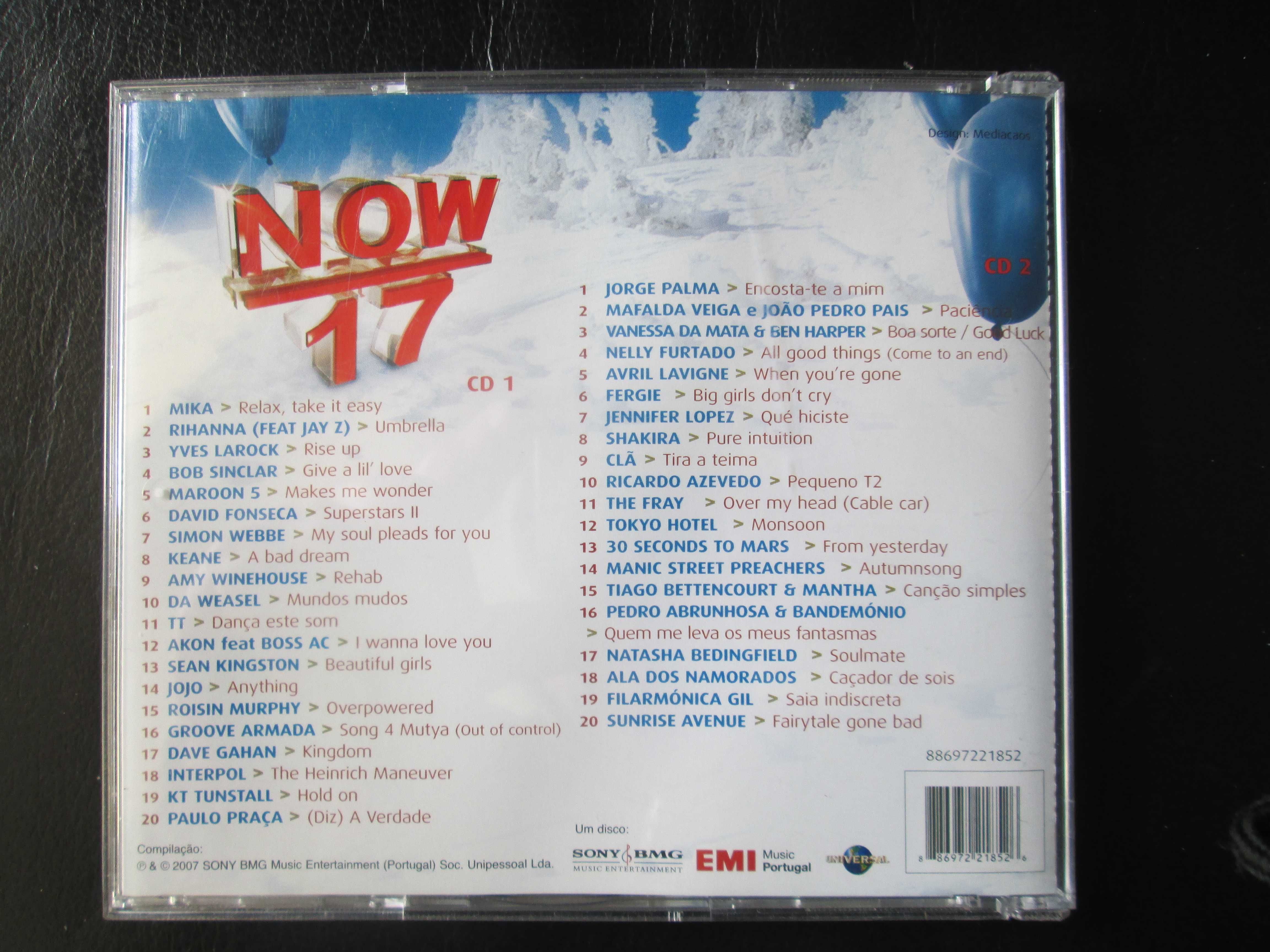 CD duplo - Now 17, como novo - com 40 temas