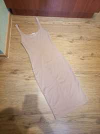 Базова бежева сукня міді Zara S платье миди