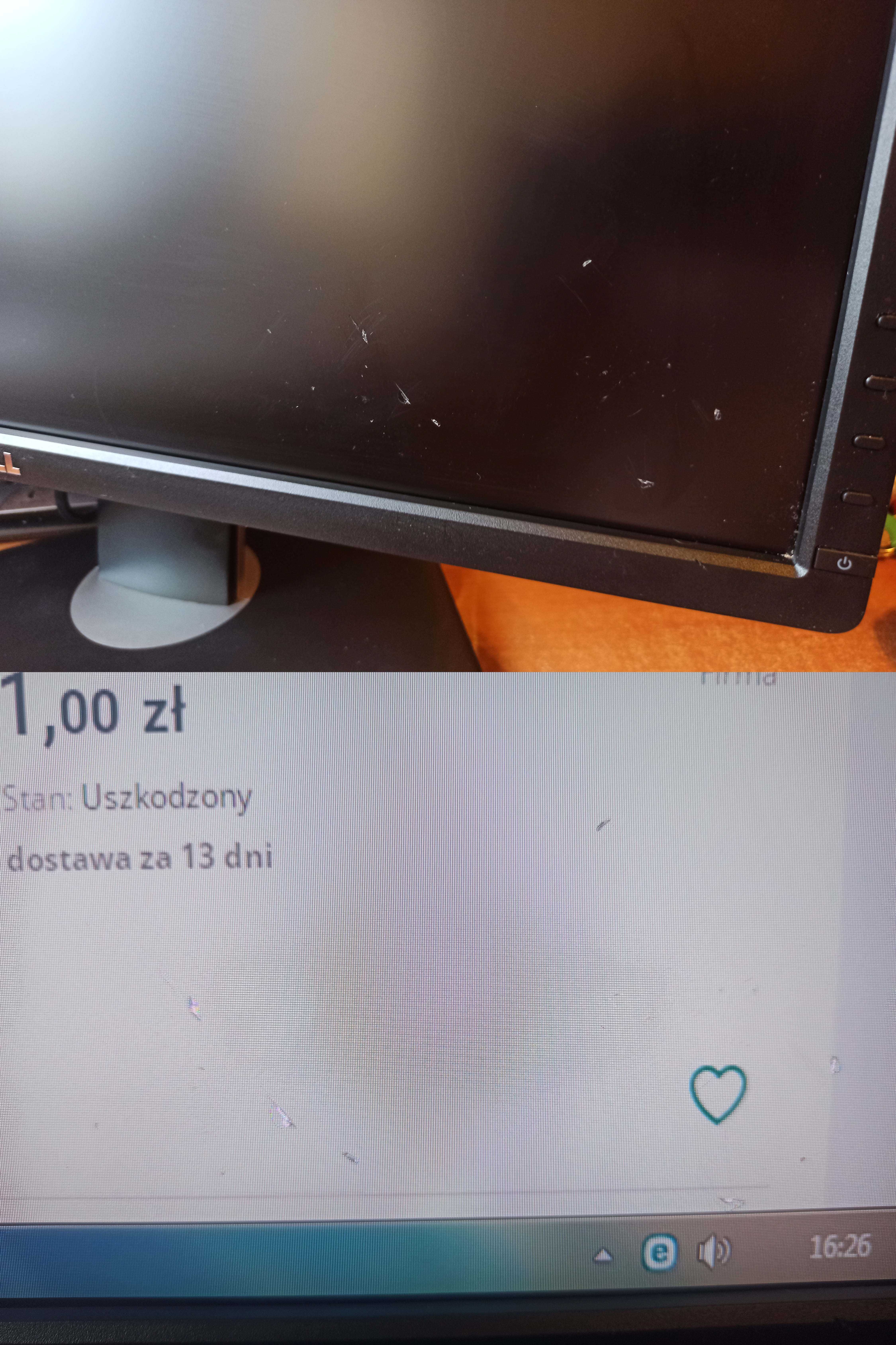 monitor DELL U2412Mb IPS LED 24' VGA DVI drobne obicia !