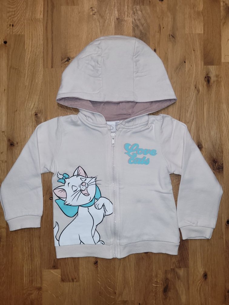 Zestaw komplet 2 sztuk bluza bluzy kot Marie Disney różowa roz 80