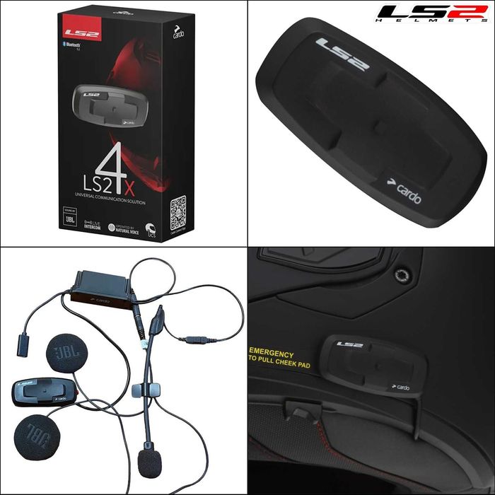 NOWY INTERKOM Motocykl CARDO LS2 4X Zestaw Słuchawka  BLUETOOTH 1200m