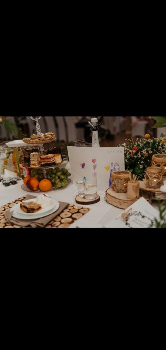 Podkładka drewniana pod talerz z krążków drewna