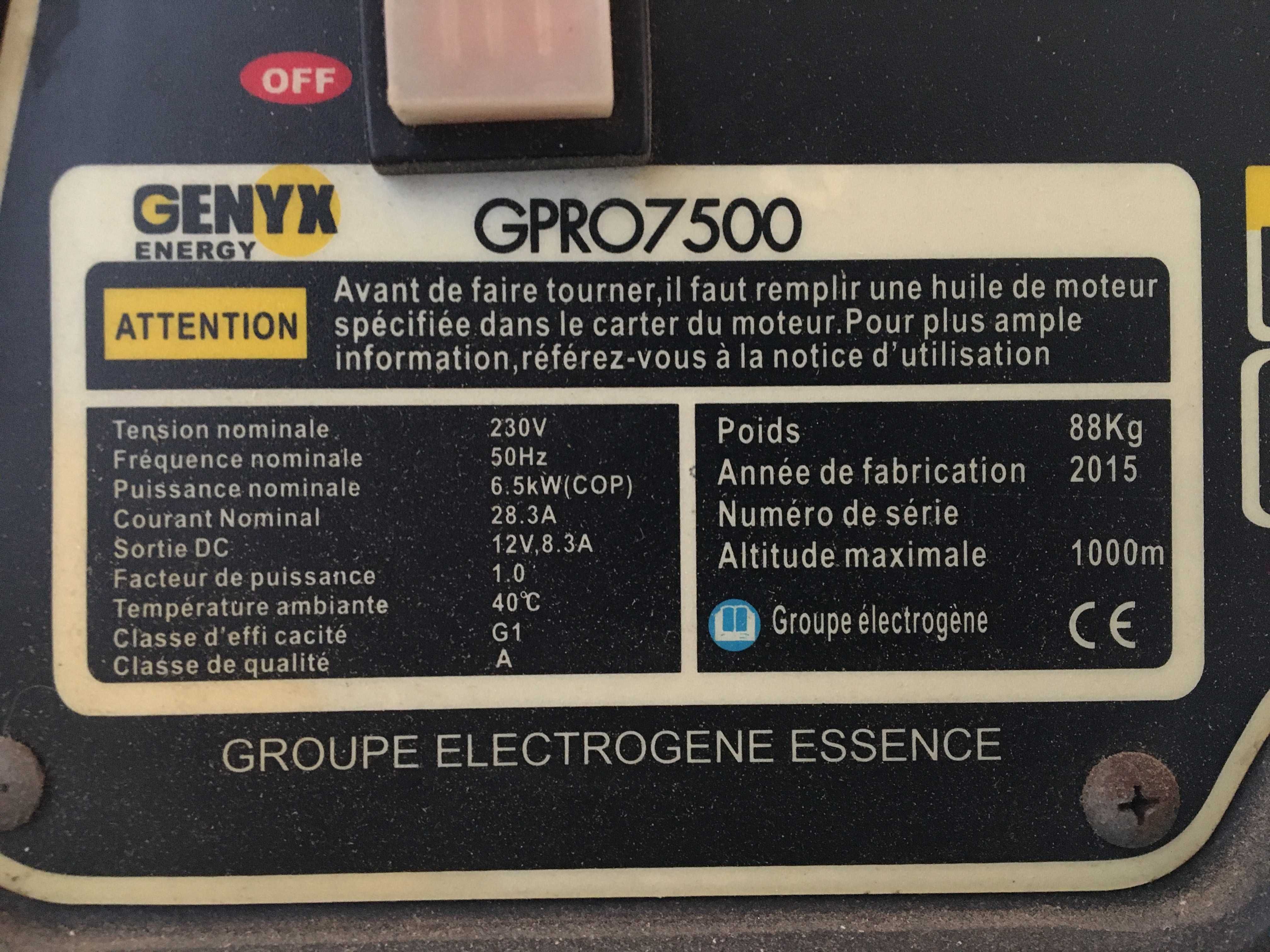 Gerador GENYX GPRO 7500