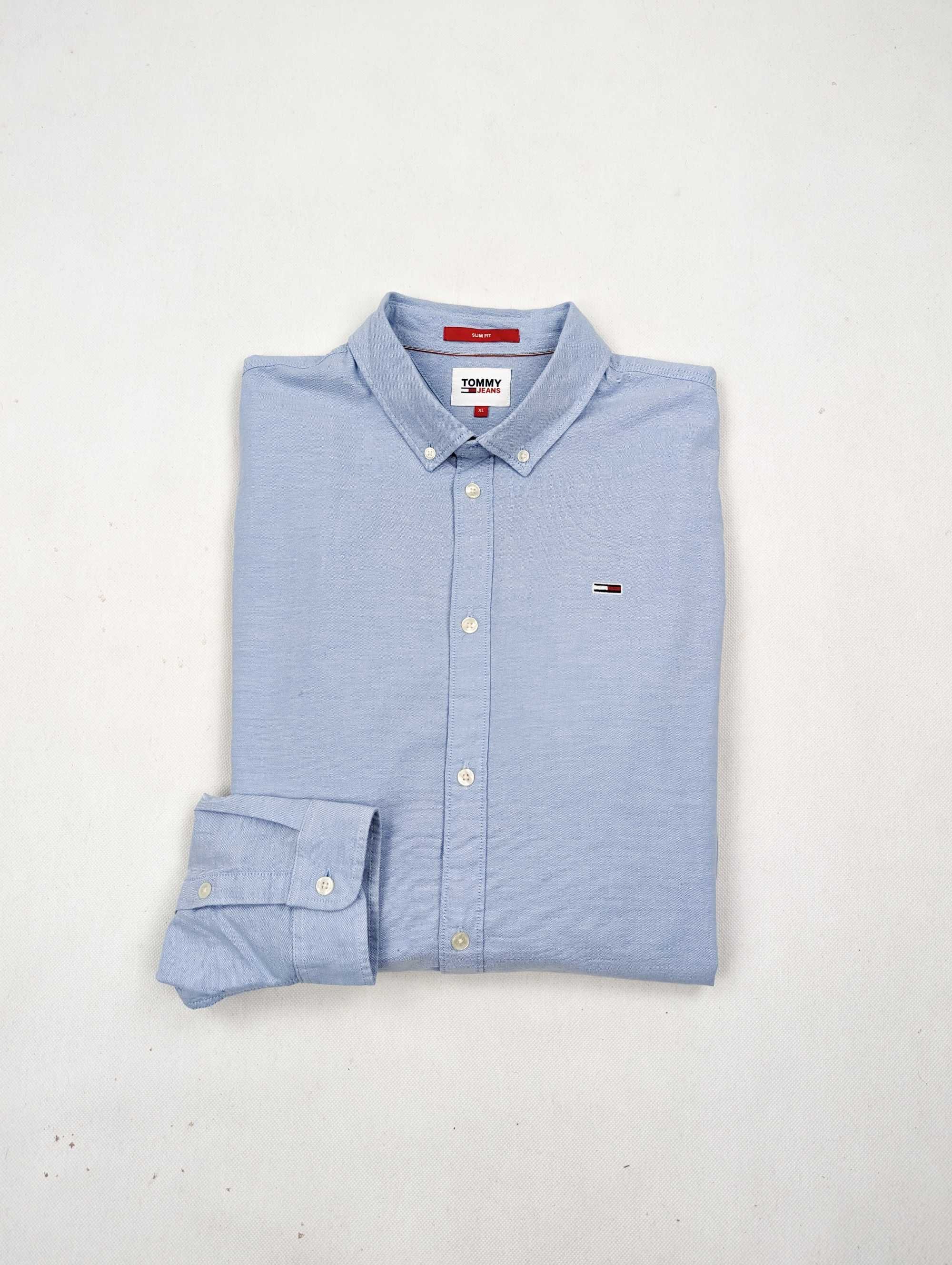 Tommy Hilfiger niebieska koszula slim fit XL logo
