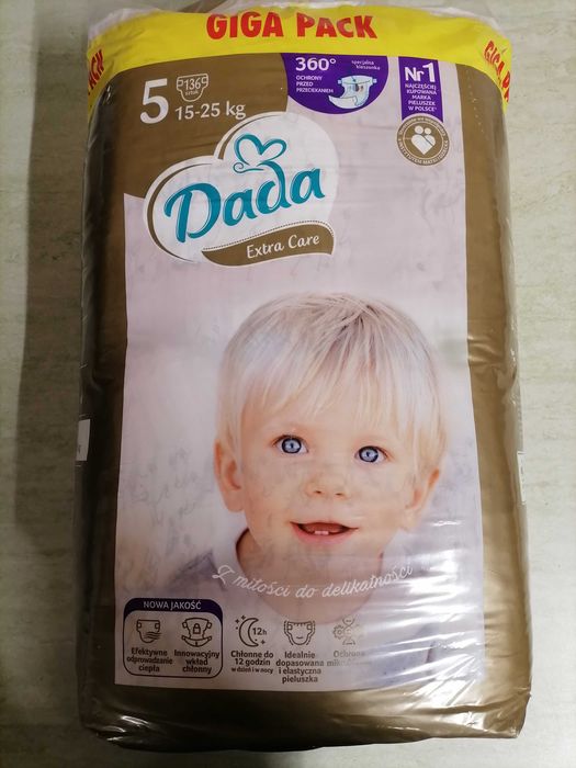 DADA Extra Care pieluchy pieluszki rozmiar 5 / 136 szt. giga pack