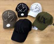 Кепка бейсболка armani AX чорна хакі біла