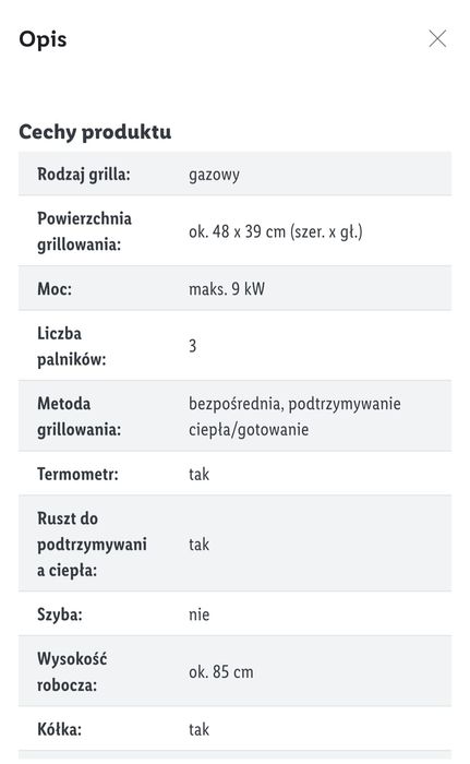 Grill Gazowy 9kw 3-Palnikowy Grillmeister Lidl Gwarancja