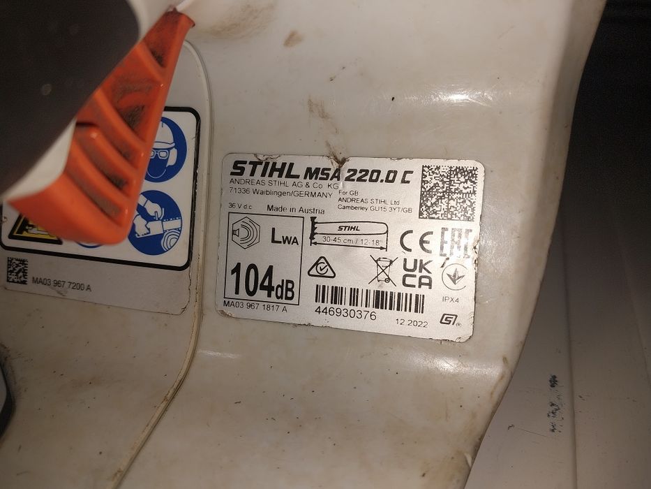 Аккумуляторна пила STIHL MSA 220C после сервисного обслуживания