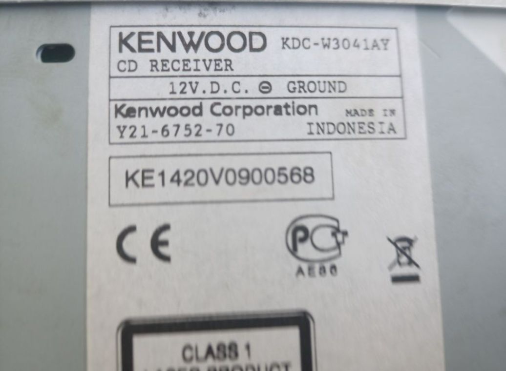 Автомагнітола СД  KENWOOD. Made in Indonesia.