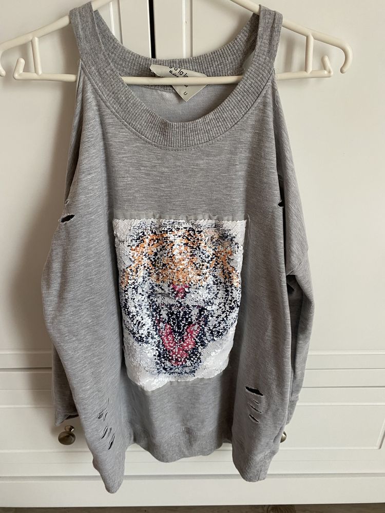 Bluza By O La La rozmiar Uni szara odkryte ramiona