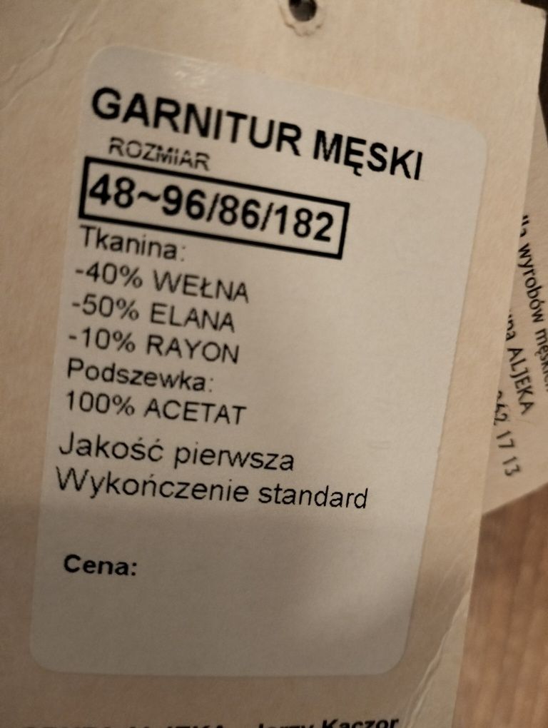 Garnitur męski nowy