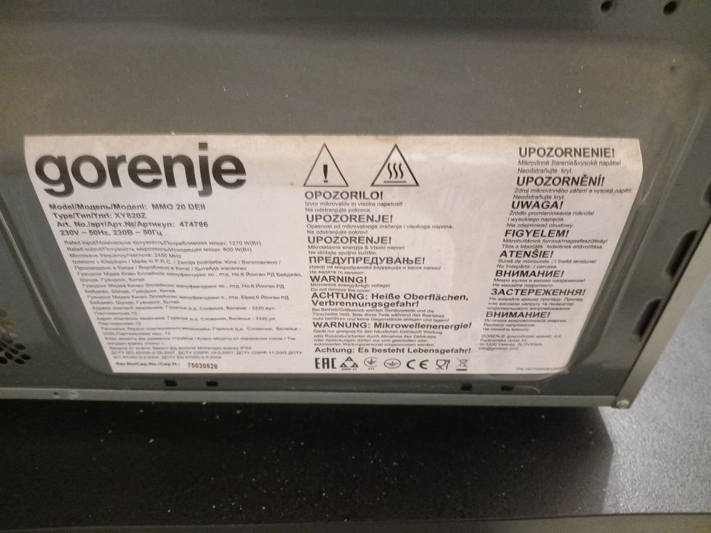 Mikrofalówka firmy Gorenje.