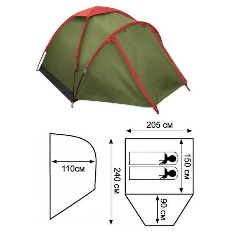 Палатка Tramp lite Fly 2/3 олива/пісочний