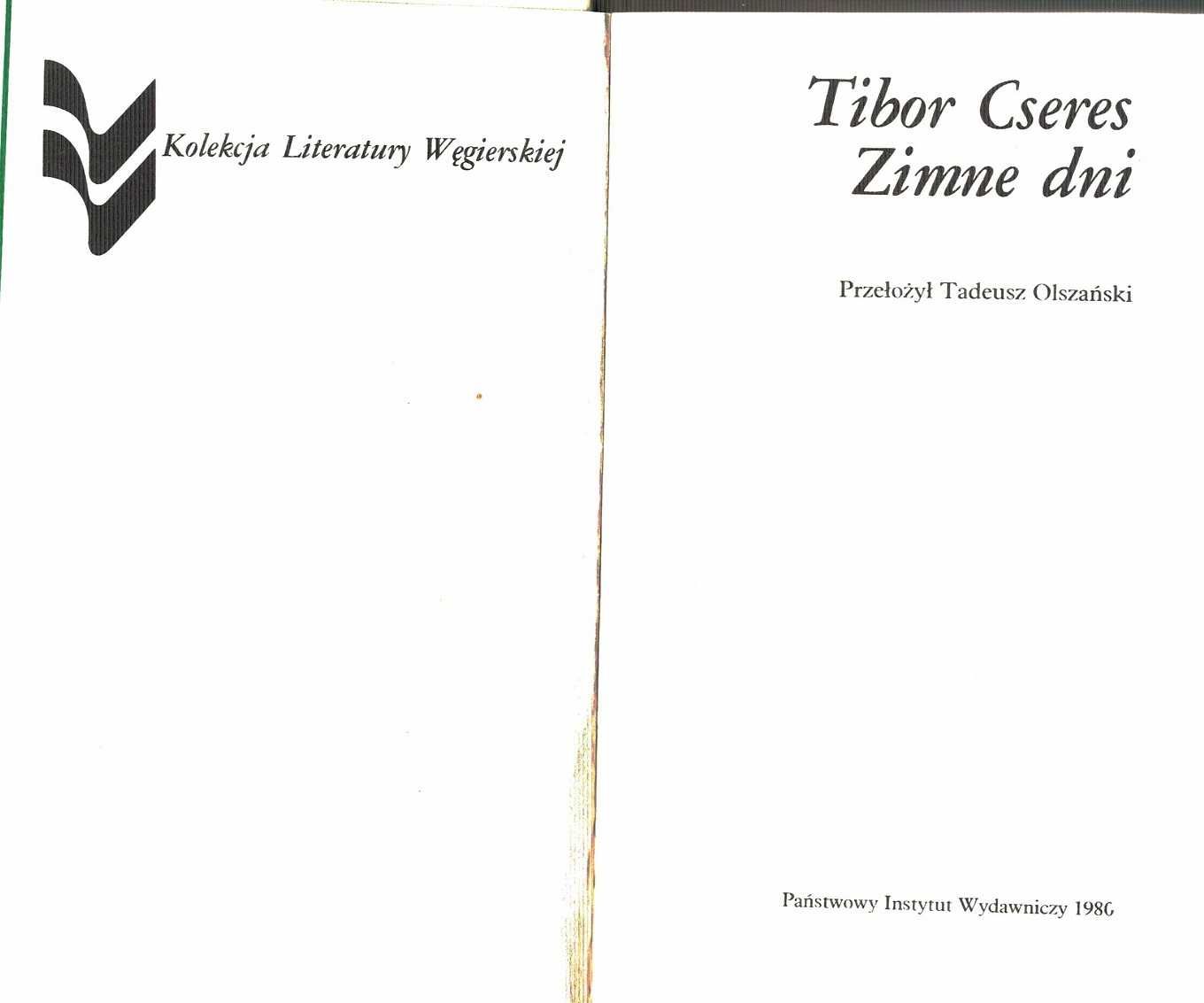 Zimne dni Tibor Cseres