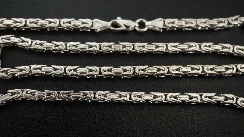 Złoty Komplet Łańcuszek i Pistolet 83 Gram - Białe Złoto