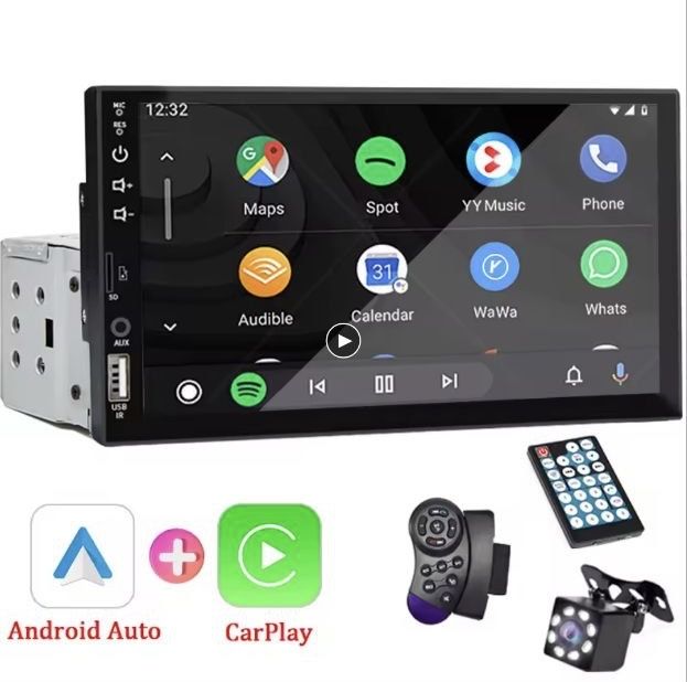 Універсальна андроїд магнітола  з CarPlay + AndroidAuto + Камера