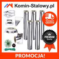 KOMIN Stalowy Dwuścienny Izolowany Fi130/230 5m gr. 0.6 mm - Promocja