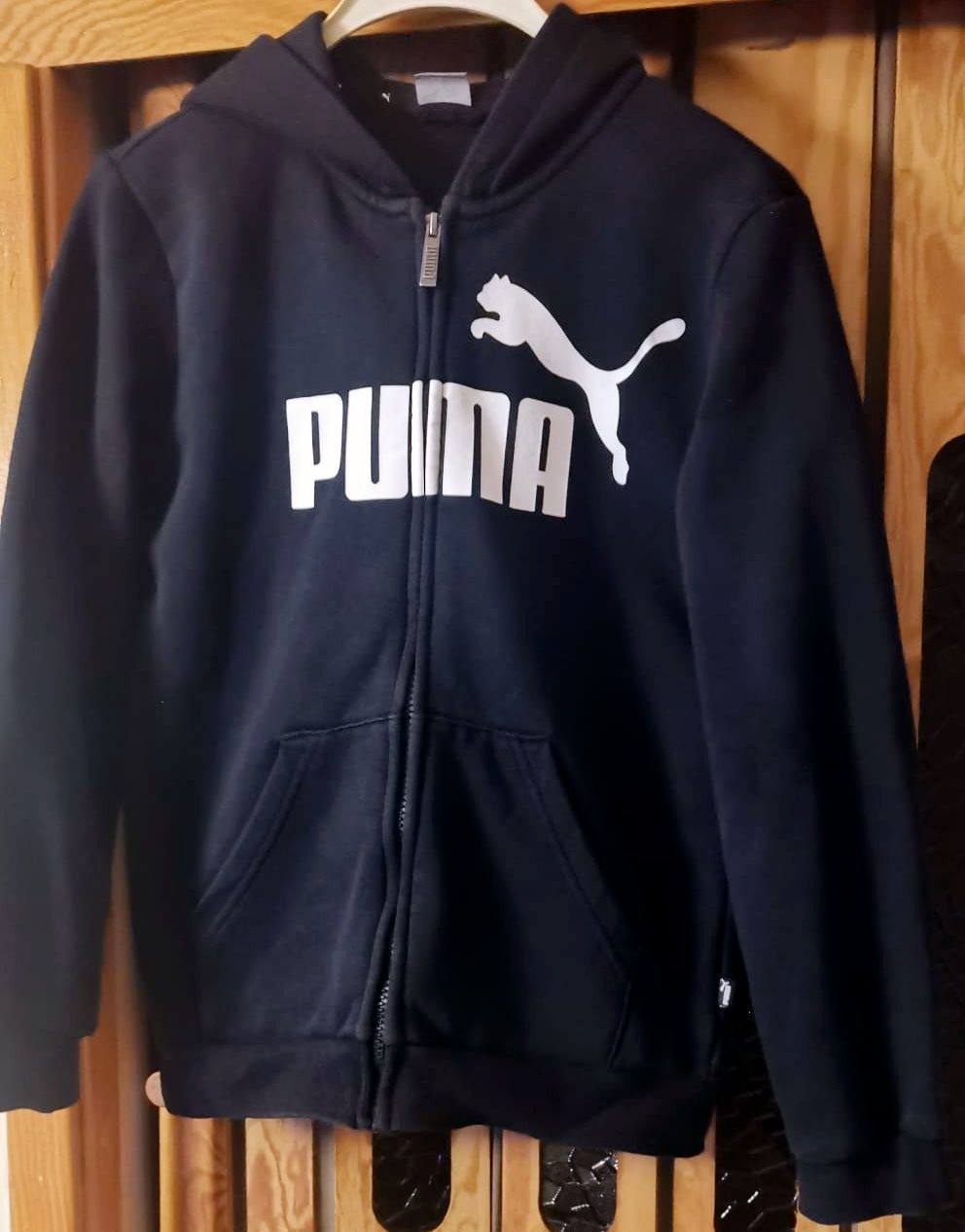 Męska czarna, bawełniana, zasuwana bluza z nadrukiem, PUMA, rozm S