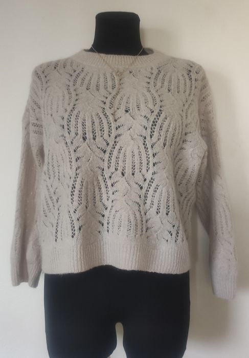 Delikatny ażurowy sweter Made in Italy – moher & wełna oversize