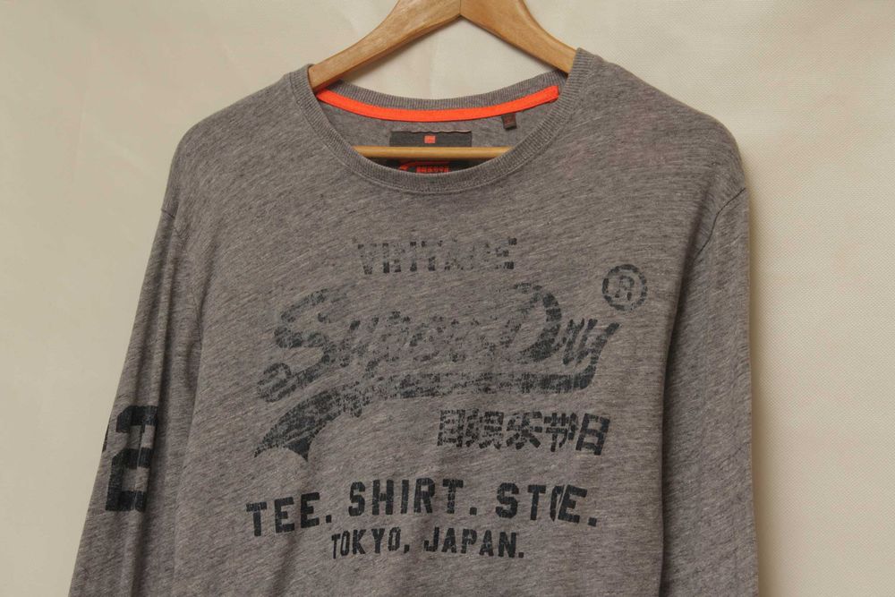 Superdry рр M меланжевый лонгслив