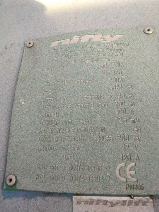 Podnośnik koszowy zwyżka Nifty 160 na Iveco Daily 2008r