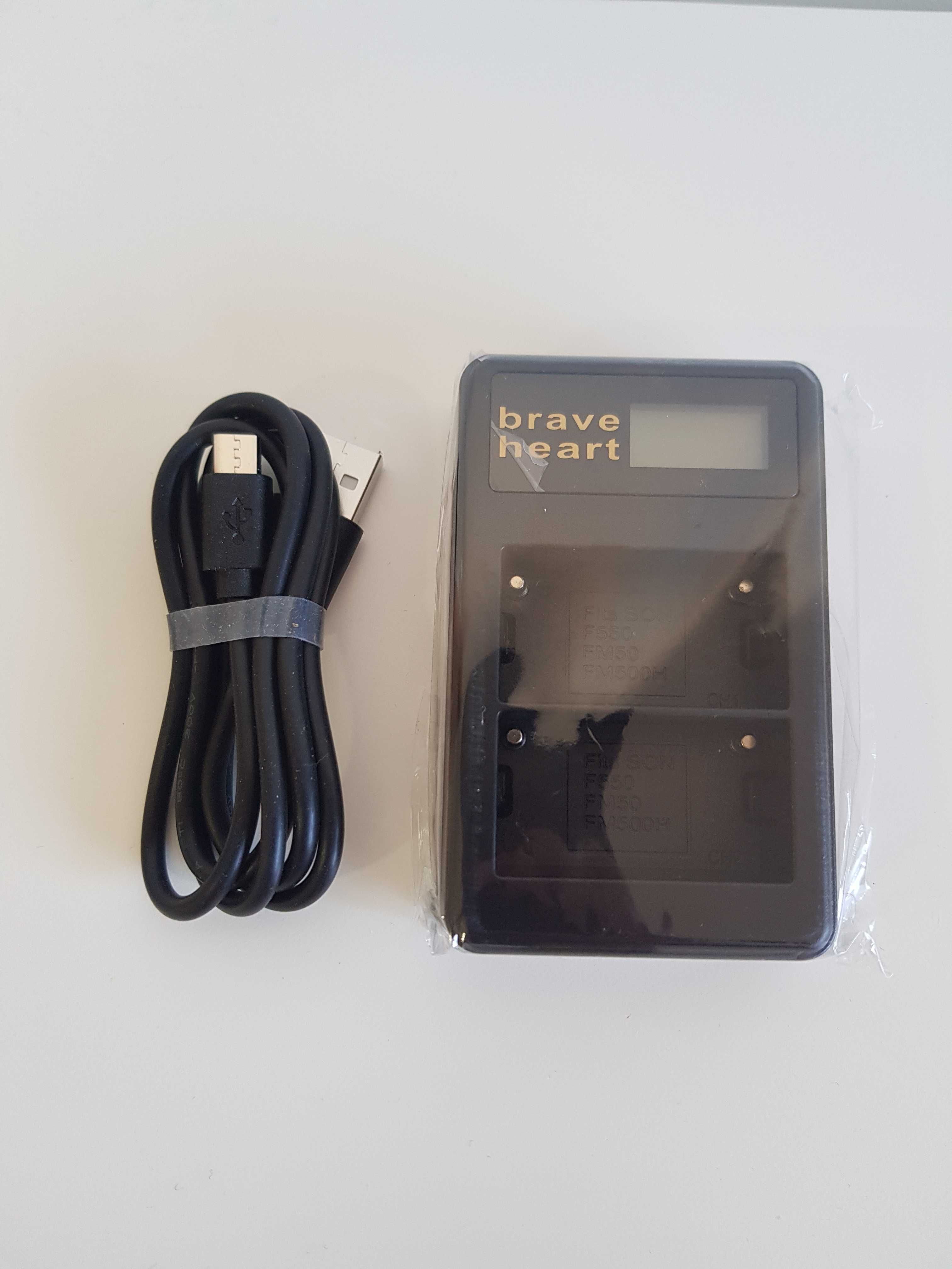 Carregador NOVO p/ 2 baterias NP-F570 / F550 (Sony)