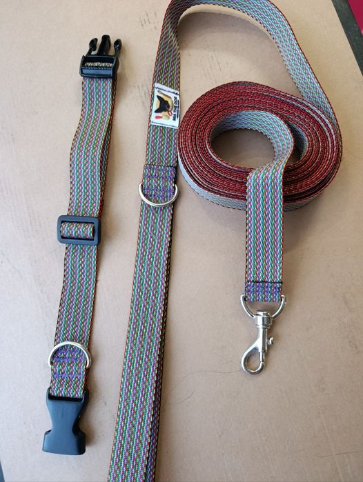 Taśma treningowa 5m smycz taśmowa+ obroża